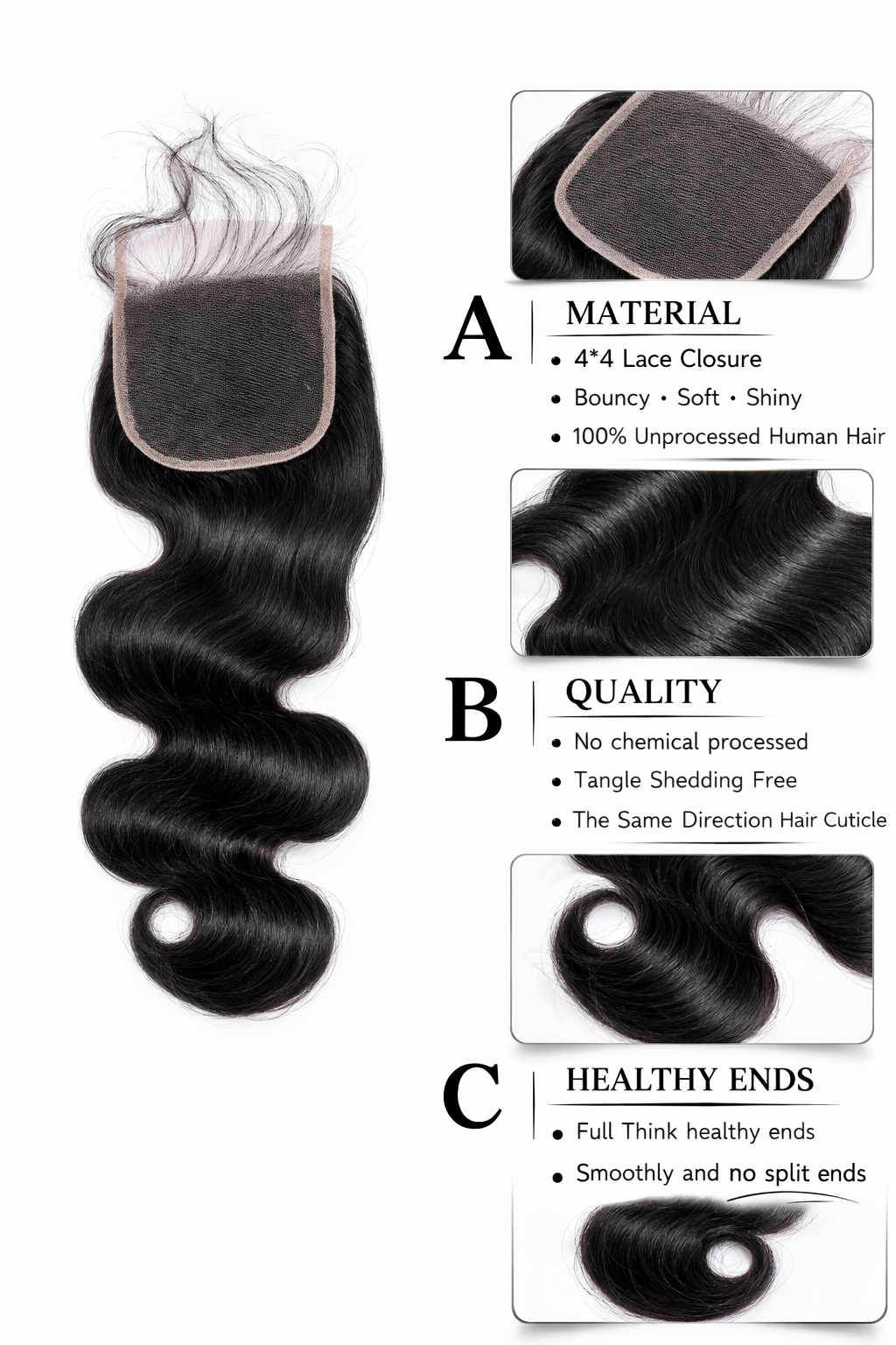 ✨3 Bundle + Closure Deal(Bodywave)