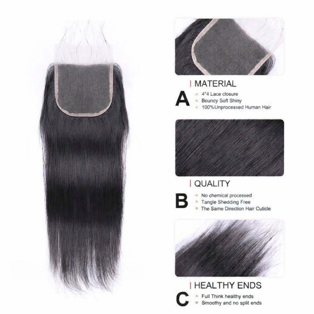 Juiccy Luxe 4x4 HD Straight Closure – Sleek & Seamless